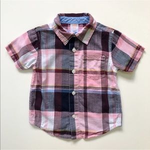 Gymboree 18-24 Mos Pink Plaid Button Down Shirt
